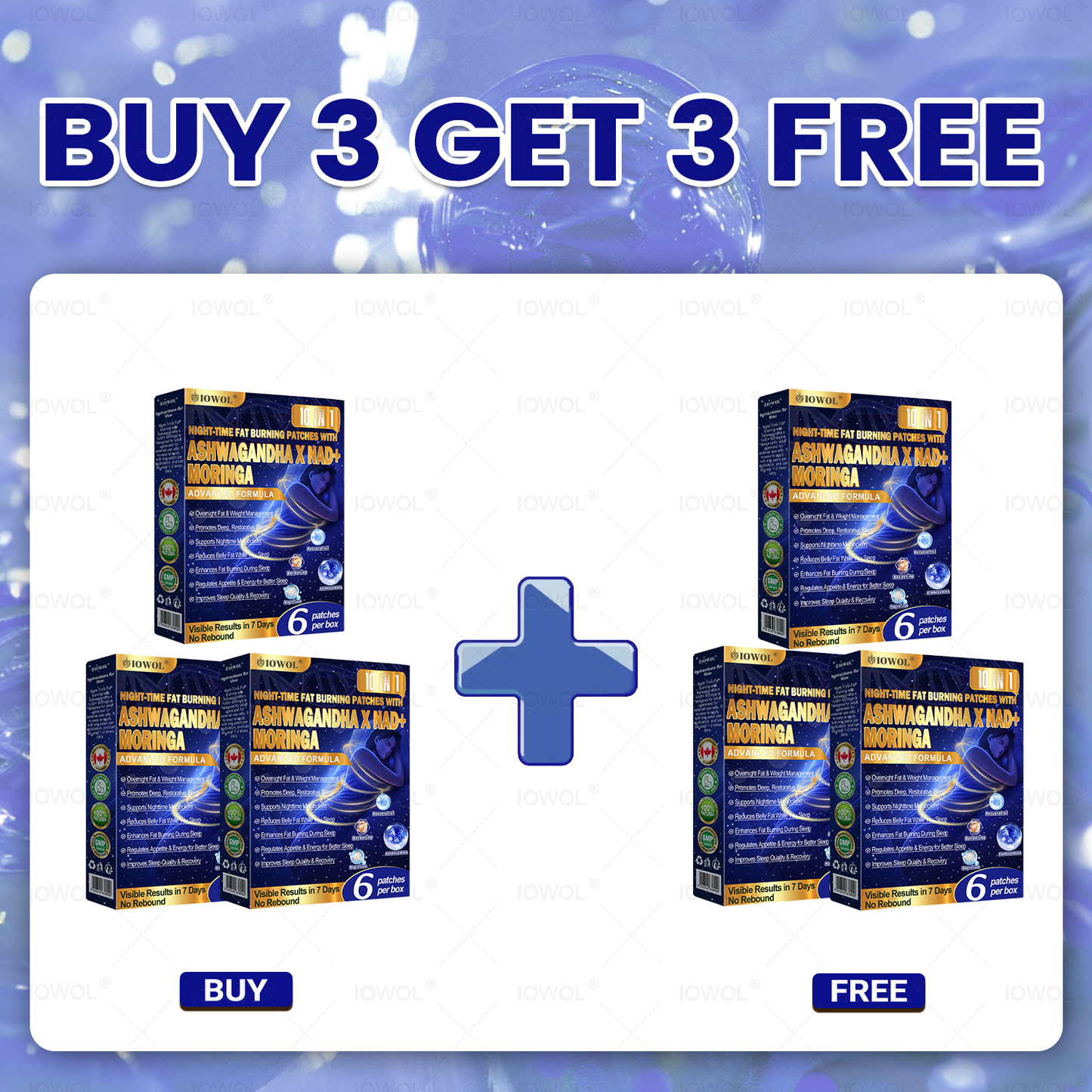 IOWOL® NIGHT-TIME FAT BURNING PATCHES! ZERO PILLS & ZERO WASTE & ZERO STRUGGLE & 100% RESULTS.